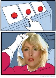 Three Button Blondie Meme Template