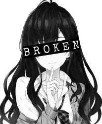 Anime girl broken Meme Template