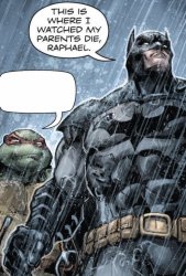 Bat man and Rafael Meme Template