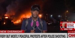 Fiery but mostly peaceful protests after police shooting Meme Template