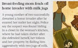 Mom fends off home invader with jugs Meme Template
