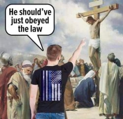 Blue Lives Matter Jesus Meme Template