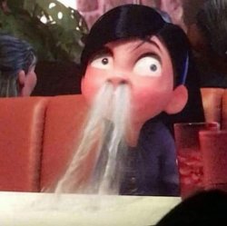 Violet spitting water out of her nose HD Meme Template