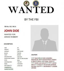 FBI wanted poster Meme Template