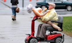 mobility scooter old man blow up sex doll Meme Template