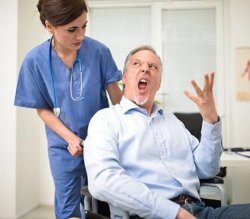 Angry old man wheelchair patient Meme Template