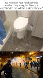 Toilet Flooded At Neighbors House Pretty Scary Meme Template