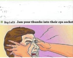 Jam Your Thumbs Into Their Eye Sockets Meme Template