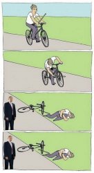 Trump and bike fall guy Meme Template