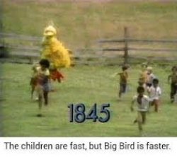 Big Bird is faster Meme Template