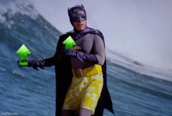 Batman Surfing Upvote Meme Template