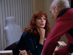 Dr Crusher Staring at Picard Meme Template