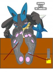 Lucario Tickled in Stocks Meme Template