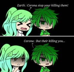Earth and Corona Gacha life Meme Template