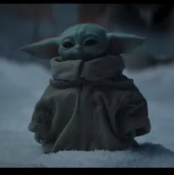 Baby Yoda Snow Meme Template