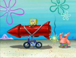 Spongebob, Patrick, and the firework Meme Template