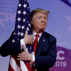 Trump Flag Hugger Meme Template