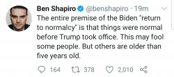 Ben Shapiro return to normalcy Meme Template