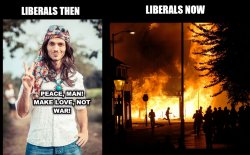Leftists Liberals then vs. now Meme Template