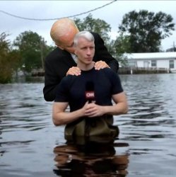 Joe Biden sniffing Anderson Cooper Meme Template