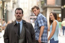 Distracted Boyfriend Parody - Henry Cavill Meme Template