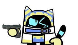 Magolor Bloo with a Gun Meme Template