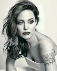 Angelina Jolie black & white Meme Template