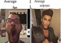 Average fan vs Average Enjoyer Meme Template