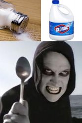 Salt, Bleach, Spoon Meme Template