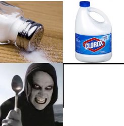Utopia:  Salt, Bleach, Spoon, Blank Box Meme Template