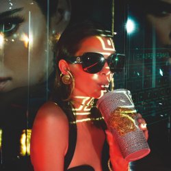 Versace girl drinking Meme Template