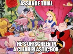 Assange Trial Mad Tea Party Meme Template