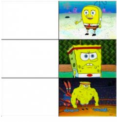 Buff Spongebob 3-panel Meme Template