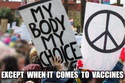 My Body My Choice -- except for COVID vaccines Meme Template
