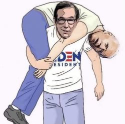 Chris Wallace carrying Joe Biden Meme Template