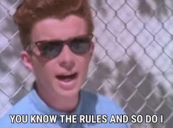 You know the Rules, and so do I Meme Template