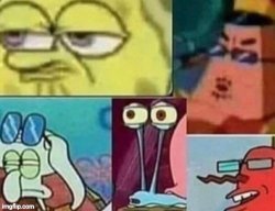 Spongebob and gang reaction Meme Template