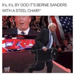 Bernie With Steel chair Meme Template