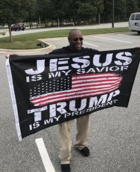 Trump Flag with Jesus Meme Template