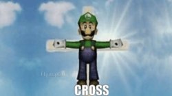 luigi on a cross Meme Template