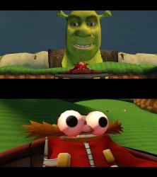 Shrek vs eggman Meme Template