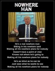 Trump nowhere man Meme Template