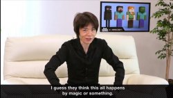 Sakurai I guess they think this all happens by magic or smthn Meme Template