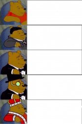 Pooh - 5 Panel (fixed text boxes) Meme Template