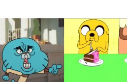Gumball yelling at finn the dog Meme Template