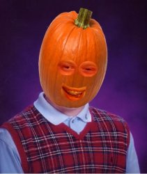 Bad luck Brian pumpkin Meme Template