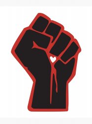 Black power fist red with heart Meme Template