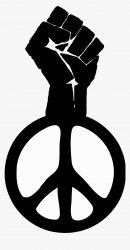 Black power fist with peace sign Meme Template