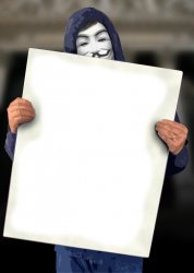 anonymous holding blank sign Meme Template