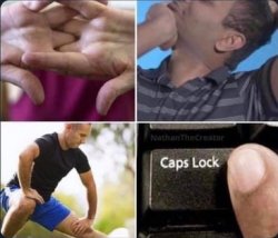Stretching caps Meme Template